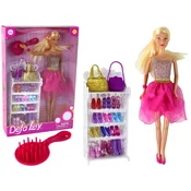 Punčka Lucy, Roza bleščeča obleka, Set čevljev