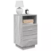 Vidaxl vidaXL Nočna omarica z 2 predaloma siva sonoma hrast 36x36x68 cm