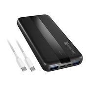 Napajalnik Natec TREVI SLIM Q V2 10000mAh, 2x USB-A 18W, 1x USB-C 20W, kabel USB-C - USB0-C, črn