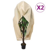 vidaXL Koprena za rastline iz flisa z zadrgo 2 kosa 70 g/m2 3,93x3,5 m