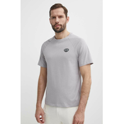 Pamučna majica Hummel hmlLGC KAI REGULAR HEAVY T-SHIRT za muškarce, boja: siva, s aplikacijom, 223989