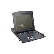 Modularized 43,2cm (17) TFT console with 1 port KVM, German keyboard, black (RAL 9005)