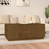 Greatstore Klubska mizica medeno rjava 100x50x41 cm trdna borovina