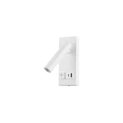 LED Stenski reflektor z USB LED/2W/230V bela