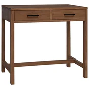 vidaXL Pisalna miza z predali Naravna Trden tikov les 80 x 50 x 75 cm