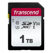 Transcend 1TB SDXC 300S (klasa 10) UHS-I U3 V30 memorijska kartica, 100 MB/s R, 85 MB/s W