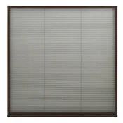 Vidaxl Plise komarnik za okna aluminij rjav 120x120 cm
