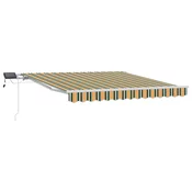 Skrovita tenda Zelena i žuta 300 x 250 cm Tkanina i celik