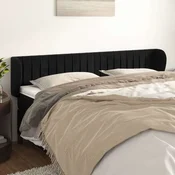 vidaXL Vzglavje z ušesi črno 183x23x78/88 cm žamet
