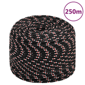 Vidaxl vidaXL Jadralna vrv, črna, 6 mm, 250 m, polipropilen