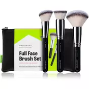BrushArt Professional Full Face brush set with makeup pouch Set čopičev s torbico Black