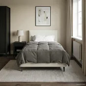 Vidaxl Polna celoletna prevleka Svetlo siva 155 x 220 cm Mikrovlakna