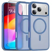 Overboard Komplet mat ovitkov za iPhone 17 Pro z MagSafe, mat moder + zaščita za zaslon