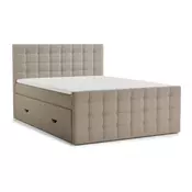 Bež boxspring postelja s prostorom za shranjevanje 180x200 cm Tasca – Maison de Reve