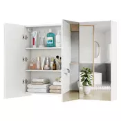 Northix Stenska kopalniška omarica z ogledalom, 87 cm, 3 vrata, 6 polic