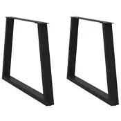 Noge za blagovaonski stol V-oblika 2 kom Crne 90 x (72-73,3) cm Celik
