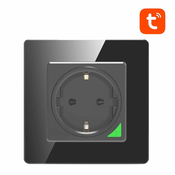 Pametna WiFi stenska vtičnica 16A TUYA črna Alexa Google Assistant