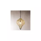 SIRU - Luster na lancu GOCCIA 1xE27/60W/230V O 25 cm bež/smeđa venecijansko staklo
