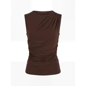ARMIE Top The Julia Pleat Slim-Fit Top rjava