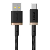 USB u USB-C punjacki i podatkovni kabel Baseus Dura Series - 60W, 480Mbps - 2 m - zlat/crni