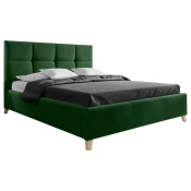 Carryhome OBLAZINJENA POSTELJA 160 cm x 220 cm , tekstil temno zelena