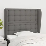 Vidaxl vidaXL Vzglavnik s krilci temno siv 83x23x118/128 cm blago