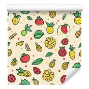Poletna kremna in bež tapeta za dnevno sobo in spalnico 50x1000 cm
