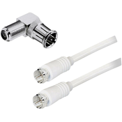 BKL Electronic Antenski\, SAT priključni kabel [1x F-vtič - 1x F-vtič] 2.50 m 85 dB dvojno oklopljen\, bele barve BKL Electronic, (20432327)