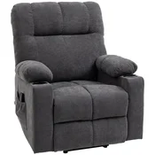 Homestar Električni naslanjač z masažo in ogrevanjem dvig električni 91x95x109 cm siva