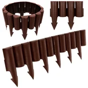 Vilde 10 vrtnih robnikov 250 cm, trpežen material, rjave barve