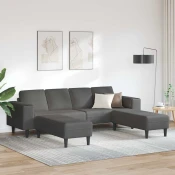 Sofa Tamno siva 250 x 188 x 76 cm Kordura tekstil