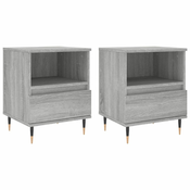 MAISON CHIC Dvo delni komplet Nočne omarice - Nočne mize siva sonoma 40x35x50 cm inženirski les, (21690596)