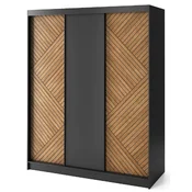 Casa Padrino luxury bedroom cabinet black/brown 180 x 60 x H. 220 cm - Wardrobe with 3 sliding doors - Bedroom furniture - Hotel furniture - Luxury furniture