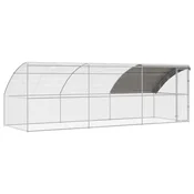 Vidaxl Kletka za piščance srebrna 600 x 200 x 198.5 cm Pocinkano jeklo