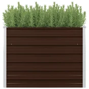 Vidaxl Dvignjeno cvetlično korito pocinkano jeklo 100x100x77 cm rjavo