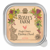 Varčno pakiranje Rosies Farm Kitten 32x100 g - Piščanec & postrv