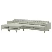 LANDSKRONA Sofa 5-sed, s lenjivcima/Gunnared svetlozelena/drvo
