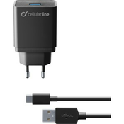 HIšNI POLNILEC+USB TYPE-C KABEL, 10W, BEL