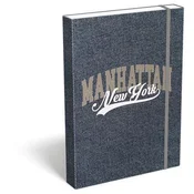 Škatla za zvezek, A4, LIZZYSULI, Manhattan New York, jeans