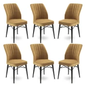 Hanah Home Set 6 trpezarijskih stolica Flex Kapucino-Crni