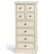 Casa Padrino Country Style Shabby Chic Solid Wood Chest of Drawers with 8 Drawers Antique White H. 122 cm