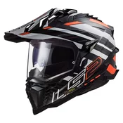 Enduro kaciga LS2 MX701 Explorer C Edge 06 crna-siva-fluo narančasta