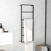 Stalak za rucnike crni 45 x 10 x 115 cm celicni