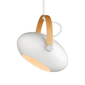 Halo Design 734337 - Luster na sajli DC 1xE27/40W/230V precnik 26 cm bela/hrast