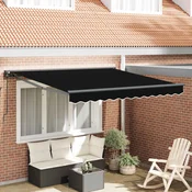 Okvir tende Crna 350 x 250 cm Poliester s PU premazom