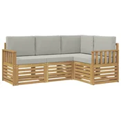 Set vanjskih sofa 4 pcs Bijela i svjetlosiva