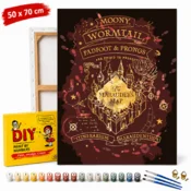 ERS Slika po številkah z okvirjem Marauders Map Harry Potter 50x70 cm