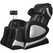 vidaXL Elektricna Fotelja za Masažu sa Ekranom Crna Umjetna Koža