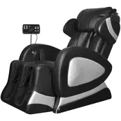 VIDAXL električni masažni stol z zaslonom (umetno usnje), črn