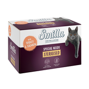 Varčno pakiranje Smilla Sterilised pladnji 24x100 g - Puran z lososom